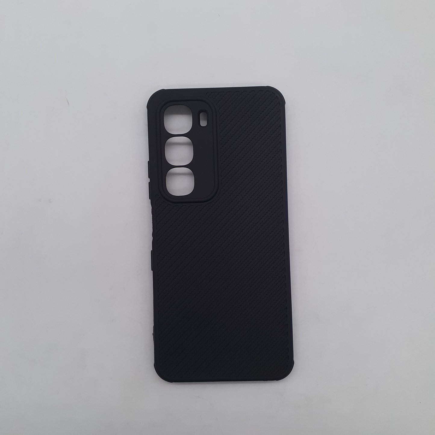 infinix Hot 60i Carbon Fiber texture Hard Rubber armour back cover shock-porof case
