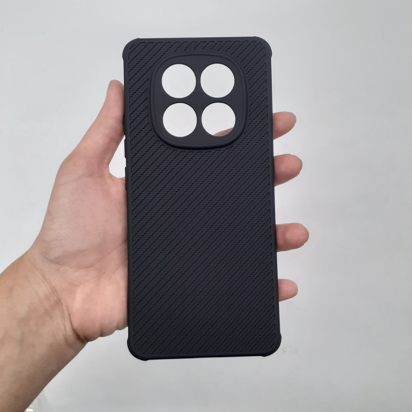 Redmi Note 15 Carbon Fiber texture Hard Rubber armour back cover shock-porof case