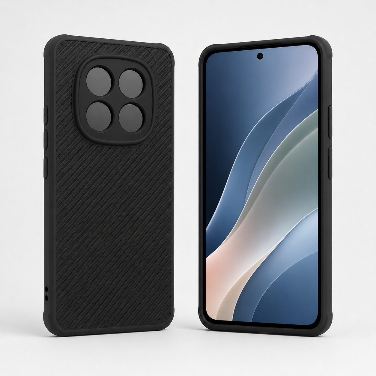 Redmi Note 15 Pro Carbon Fiber texture Hard Rubber armour back cover shock-porof case