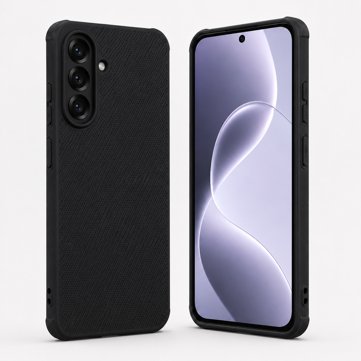 Samsung A37 Carbon Fiber texture Hard Rubber armour back cover shock-porof case