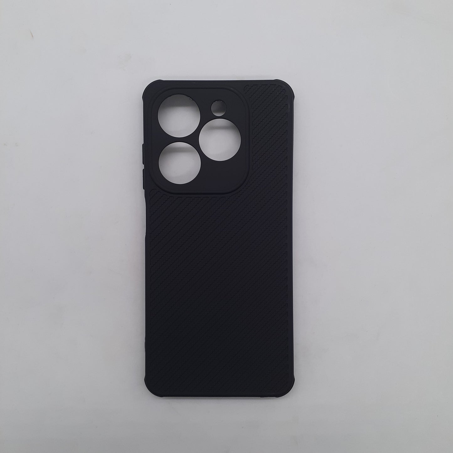 Tecno Spark 20 Carbon Fiber texture Hard Rubber armour back cover shock-porof case