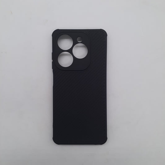 Tecno Spark 20 Carbon Fiber texture Hard Rubber armour back cover shock-porof case