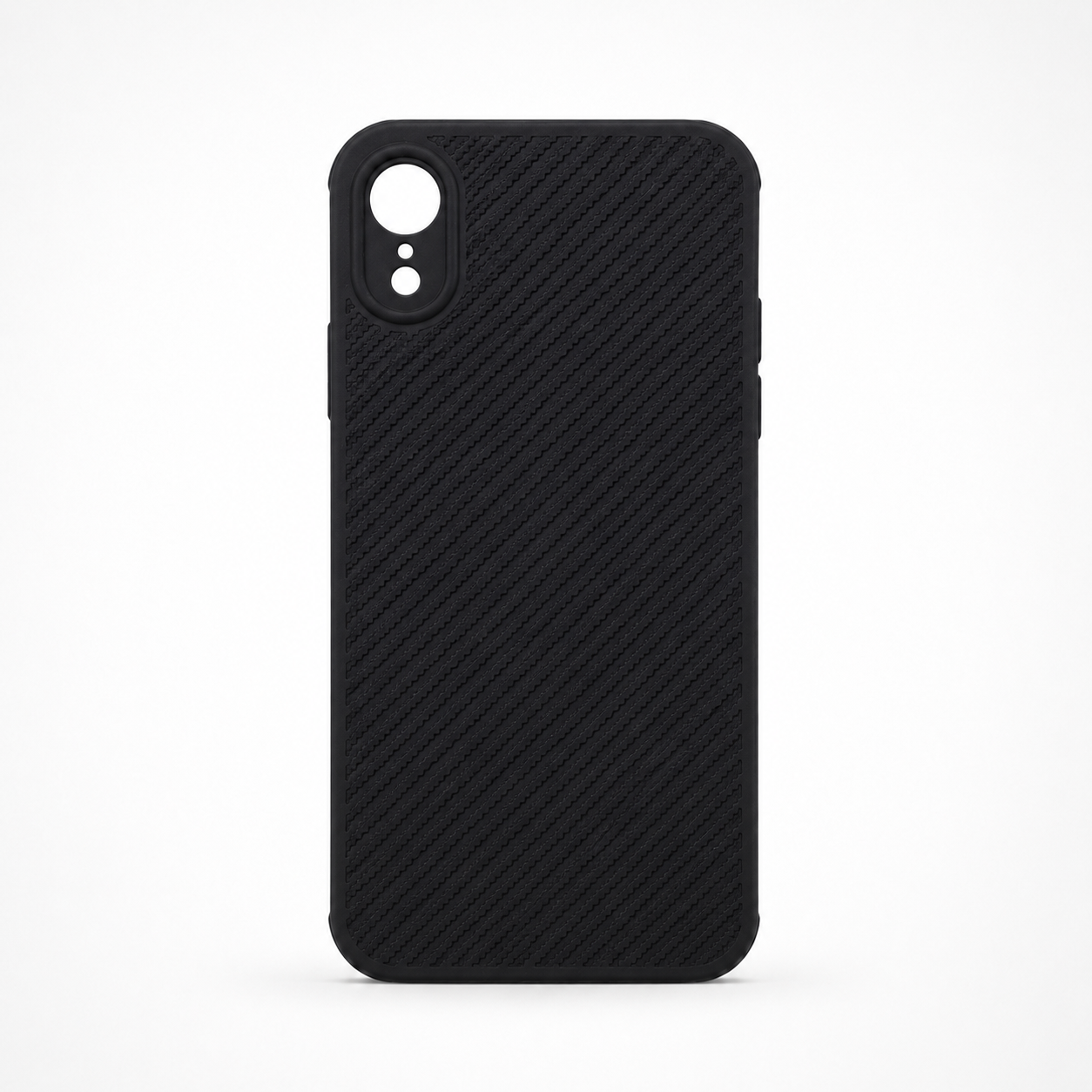 iPhone XR Carbon Fiber texture Hard Rubber armour back cover shock-porof case