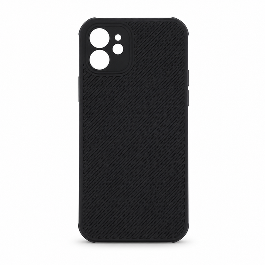 iPhone 12 Carbon Fiber texture Hard Rubber armour back cover shock-porof case