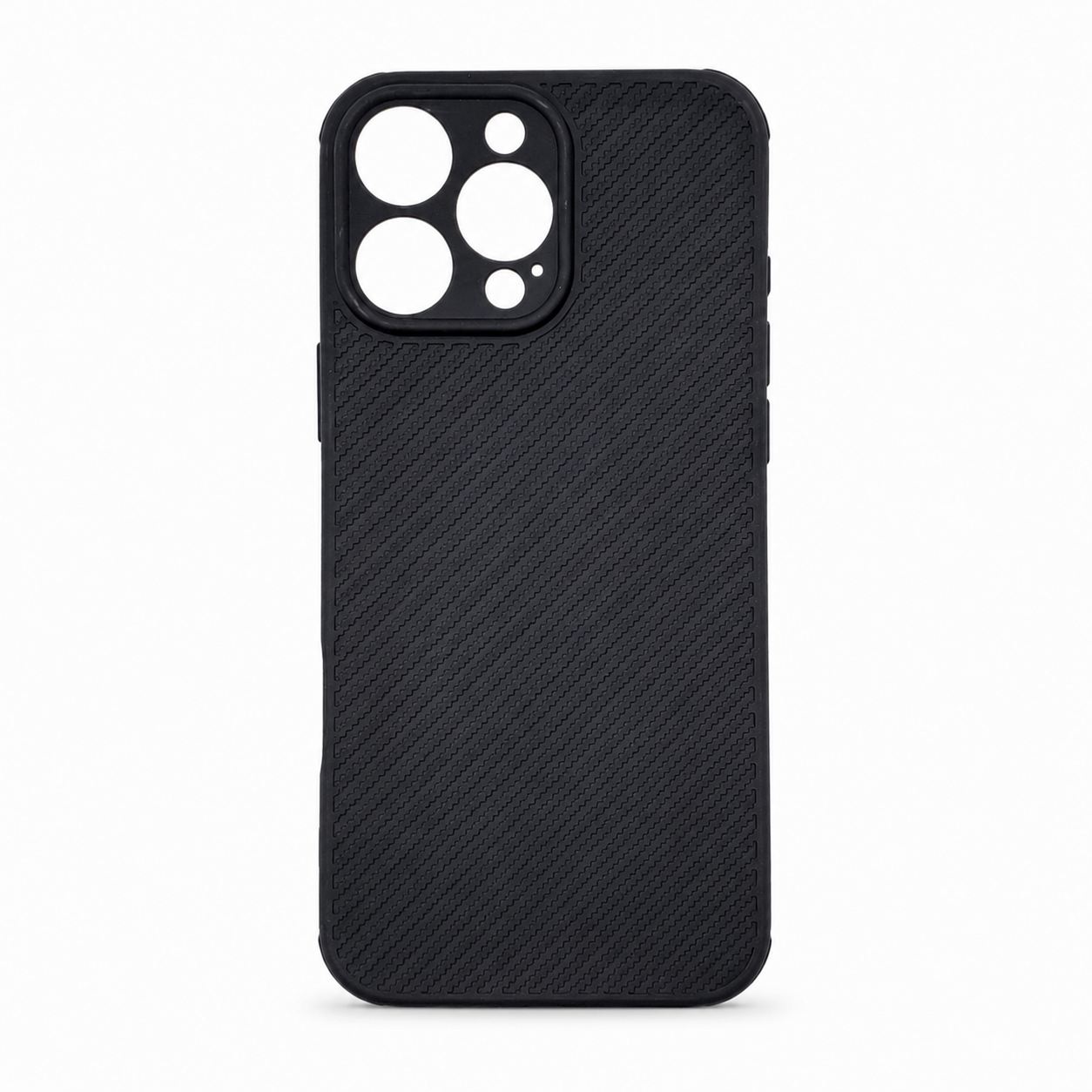iPhone 16 Pro Max Carbon Fiber texture Hard Rubber armour back cover shock-porof case