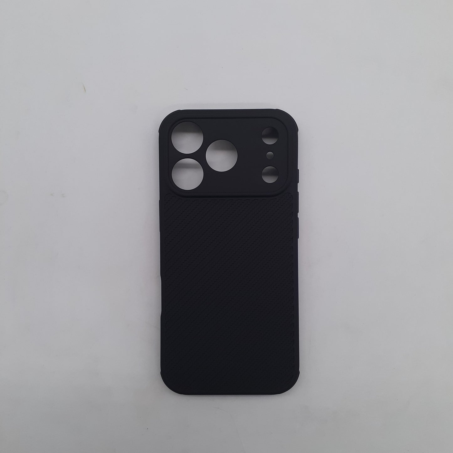 iPhone 17 Pro Carbon Fiber texture Hard Rubber armour back cover shock-porof case