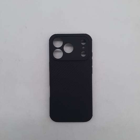 iPhone 17 Pro Carbon Fiber texture Hard Rubber armour back cover shock-porof case