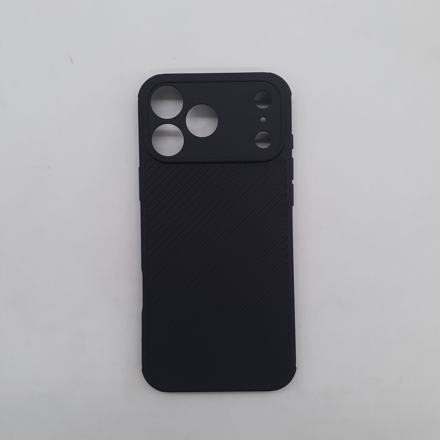iPhone 17 Pro Max Carbon Fiber texture Hard Rubber armour back cover shock-porof case