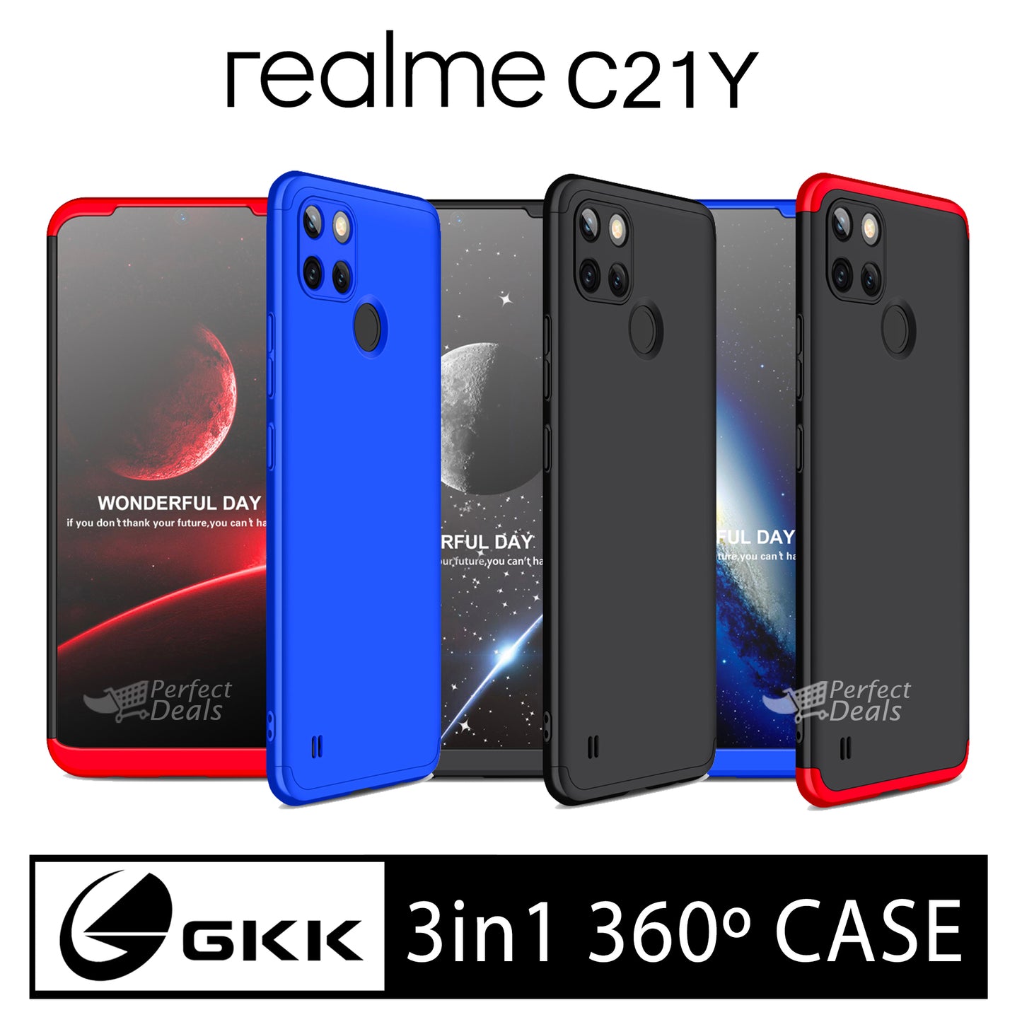 Original GKK Dual Tone 360º Case for Realme Realme C21Y