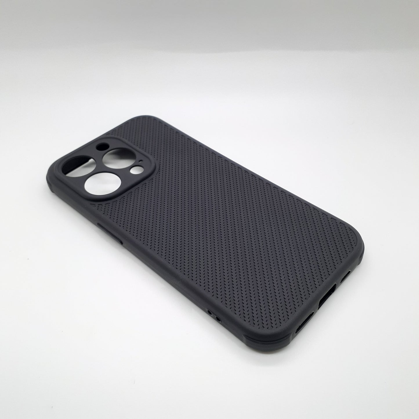 iPhone 15 Pro Carbon Fiber texture Hard Rubber armour back cover shock-porof case