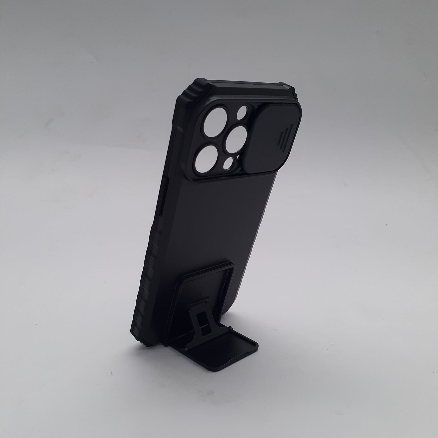 iPhone 13 Pro Heavy-Duty Protective Case with Integrated Camera Slide Cover and Multi-Angle Built-in Kickstand for Maximum Privacy and Hands-Free Viewing