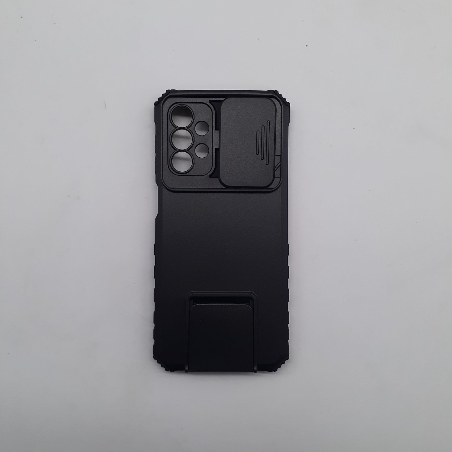 Samsung A23 Heavy Duty Protective Phone Case with Camera Slide Cover and Integrated Kickstand for Hands-Free Viewing
