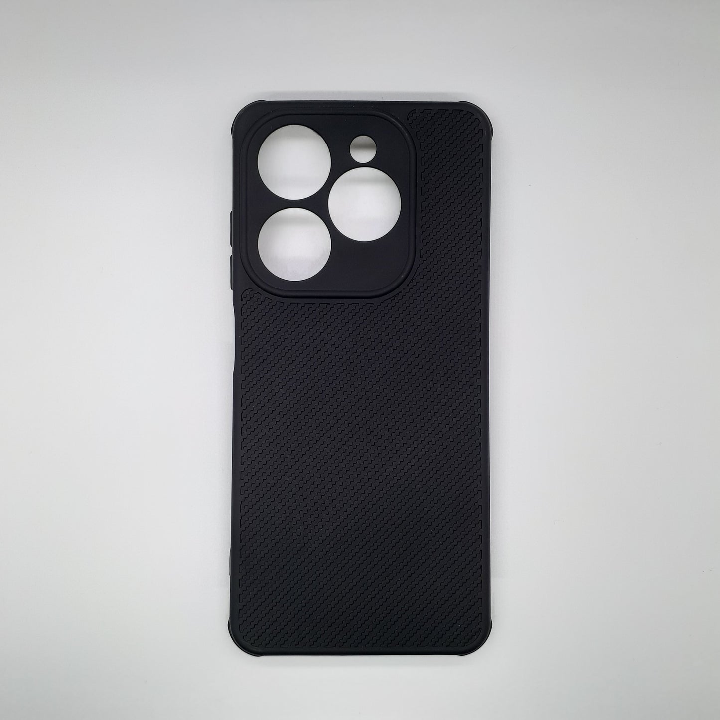 infinix Smart 8 Carbon Fiber texture Hard Rubber armour back cover shock-porof case
