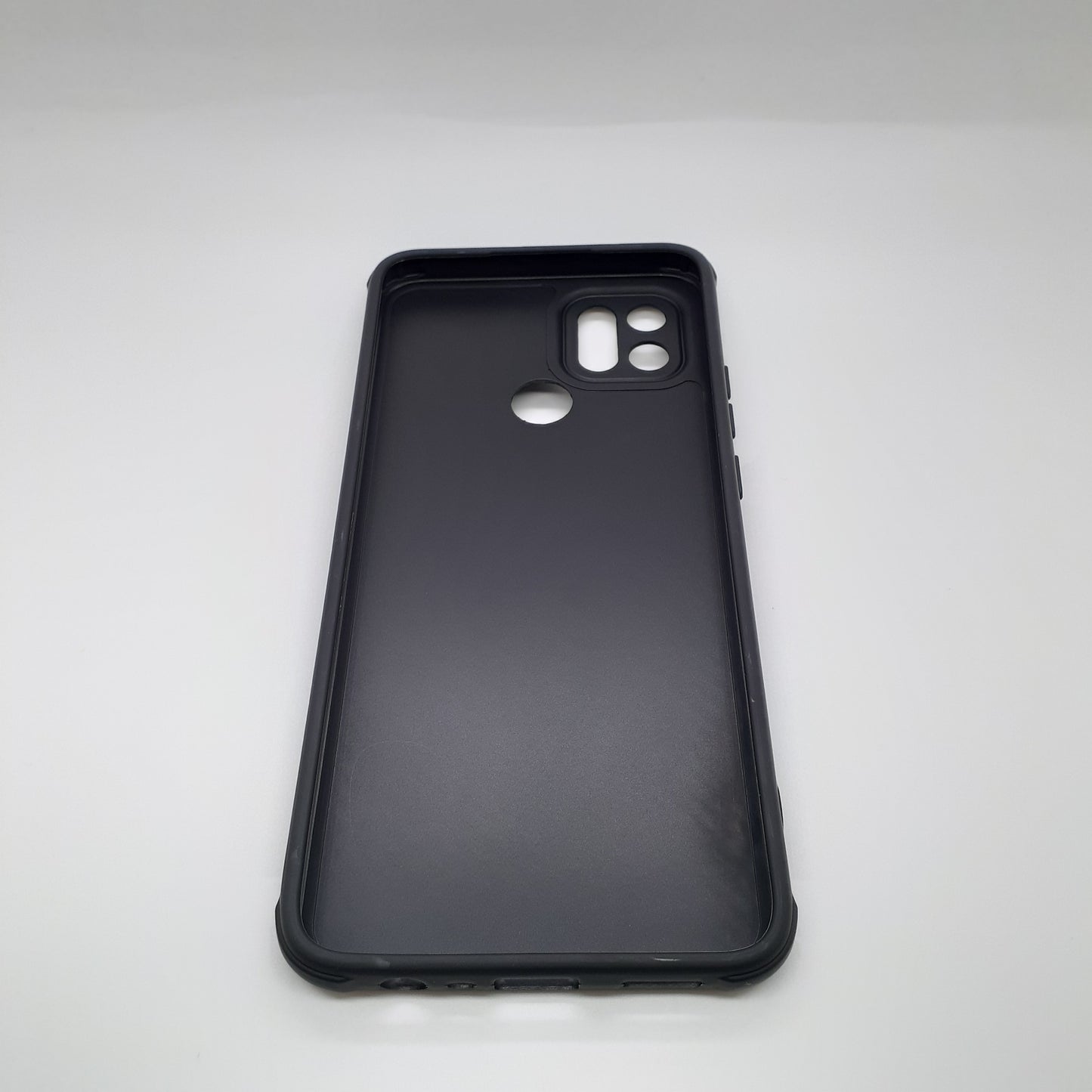 OPPO A15 Carbon Fiber texture Hard Rubber armour back cover shock-porof case
