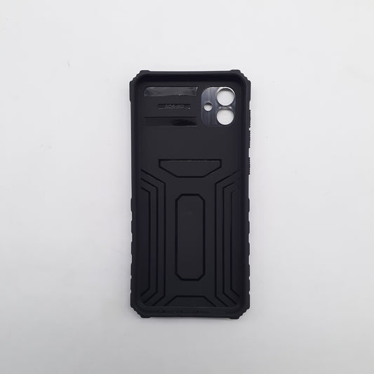 Samsung A04 Rugged Dual Layer Protective Phone Case with Slide Camera Lens Cover and Integrated Ring Holder Kickstand, Shockproof Hybrid Cover