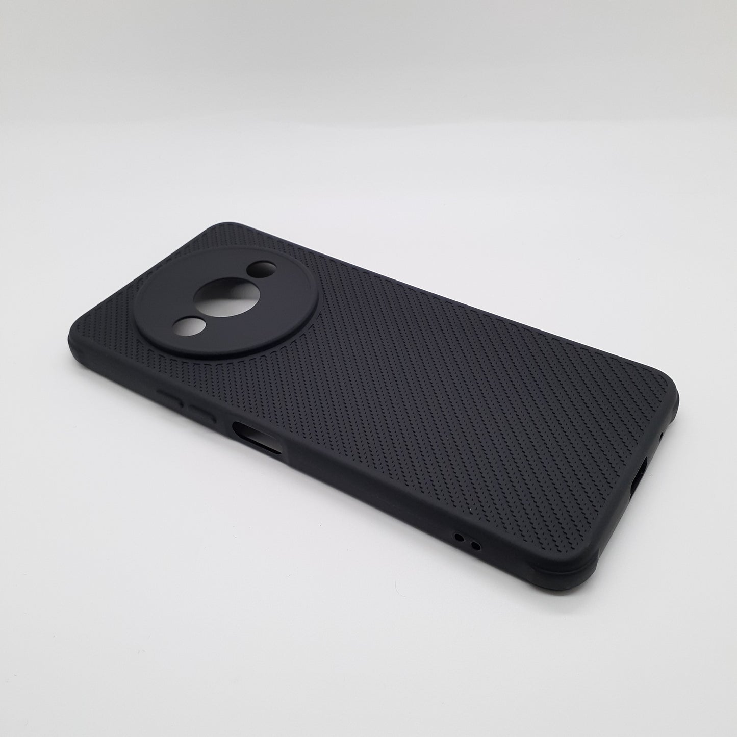Redmi A3 Carbon Fiber texture Hard Rubber armour back cover shock-porof case