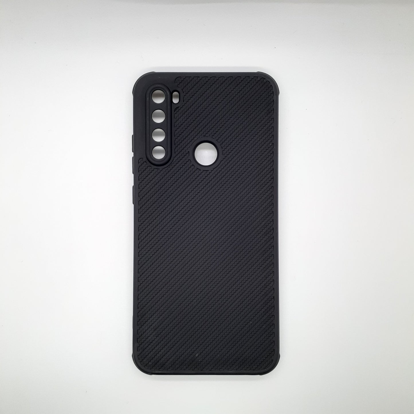 Redmi Note 8 Carbon Fiber texture Hard Rubber armour back cover shock-porof case