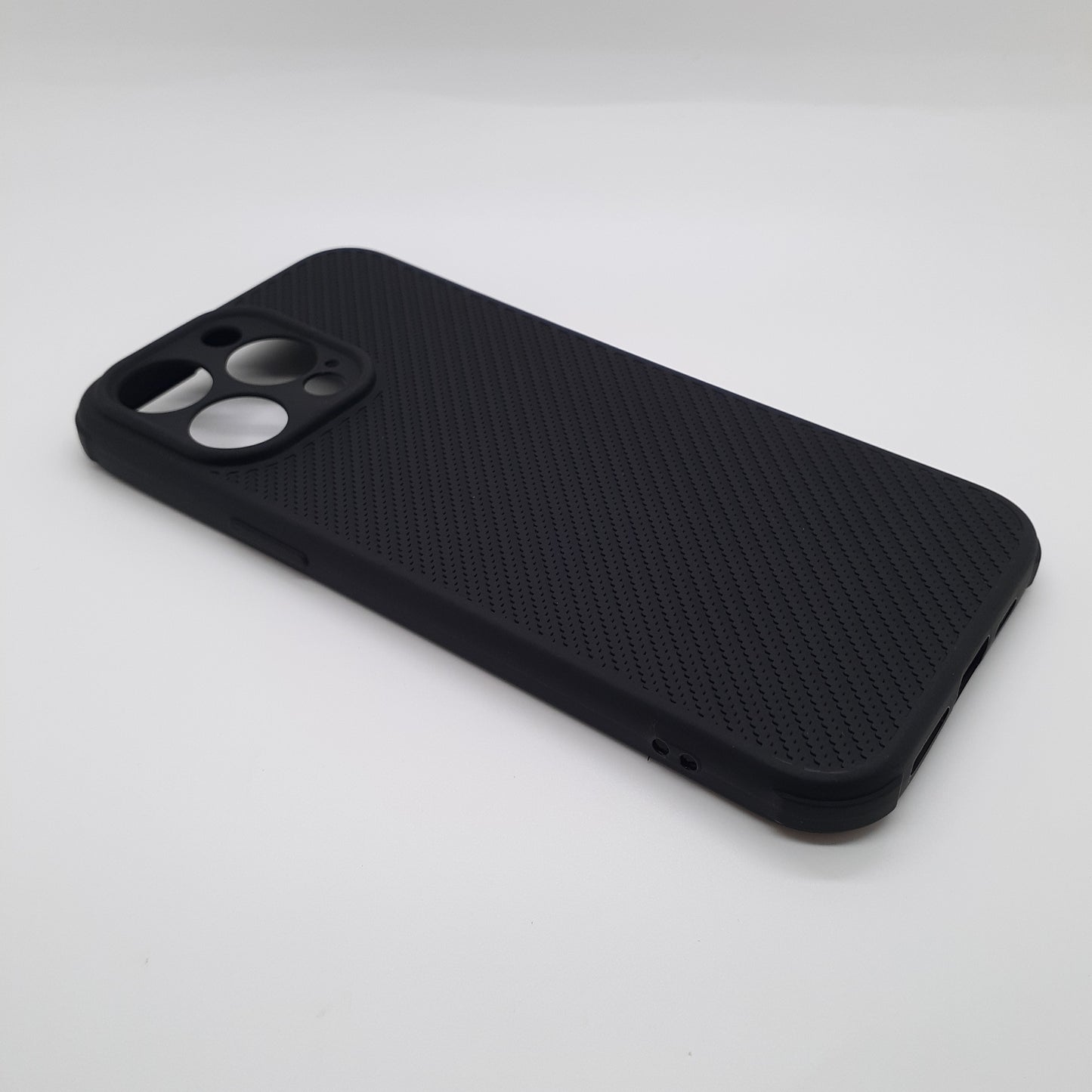 iPhone 14 Pro Max Carbon Fiber texture Hard Rubber armour back cover shock-porof case