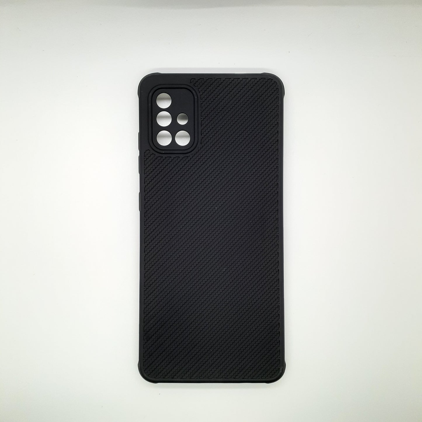 Samsung A51 Carbon Fiber texture Hard Rubber armour back cover shock-porof case