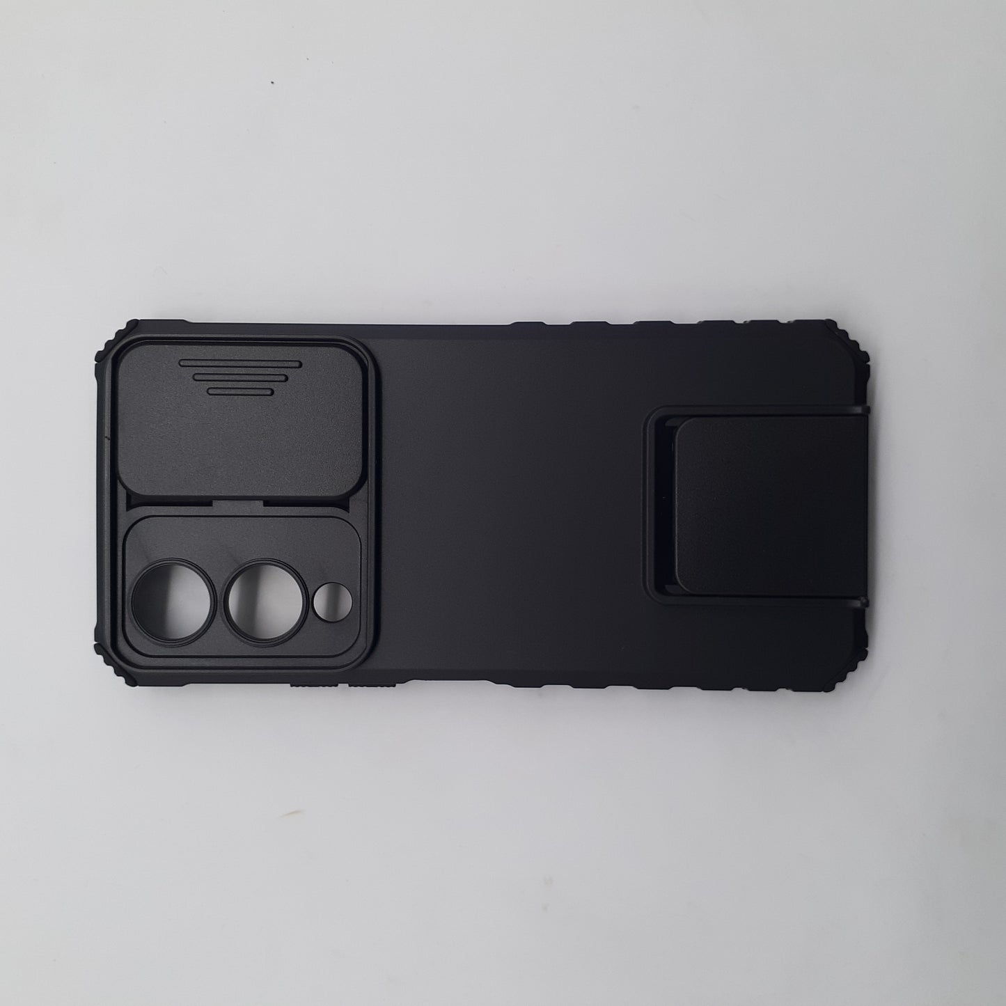 Vivo Y17s Shockproof Armor Case with Slide Push Pull Camera Lens Protection and Invisible Live Stand Phone Back Cover
