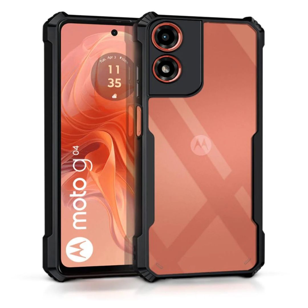 Motorola G04s case Matte Black Back Cover Soft Silicone TPU Bumper case