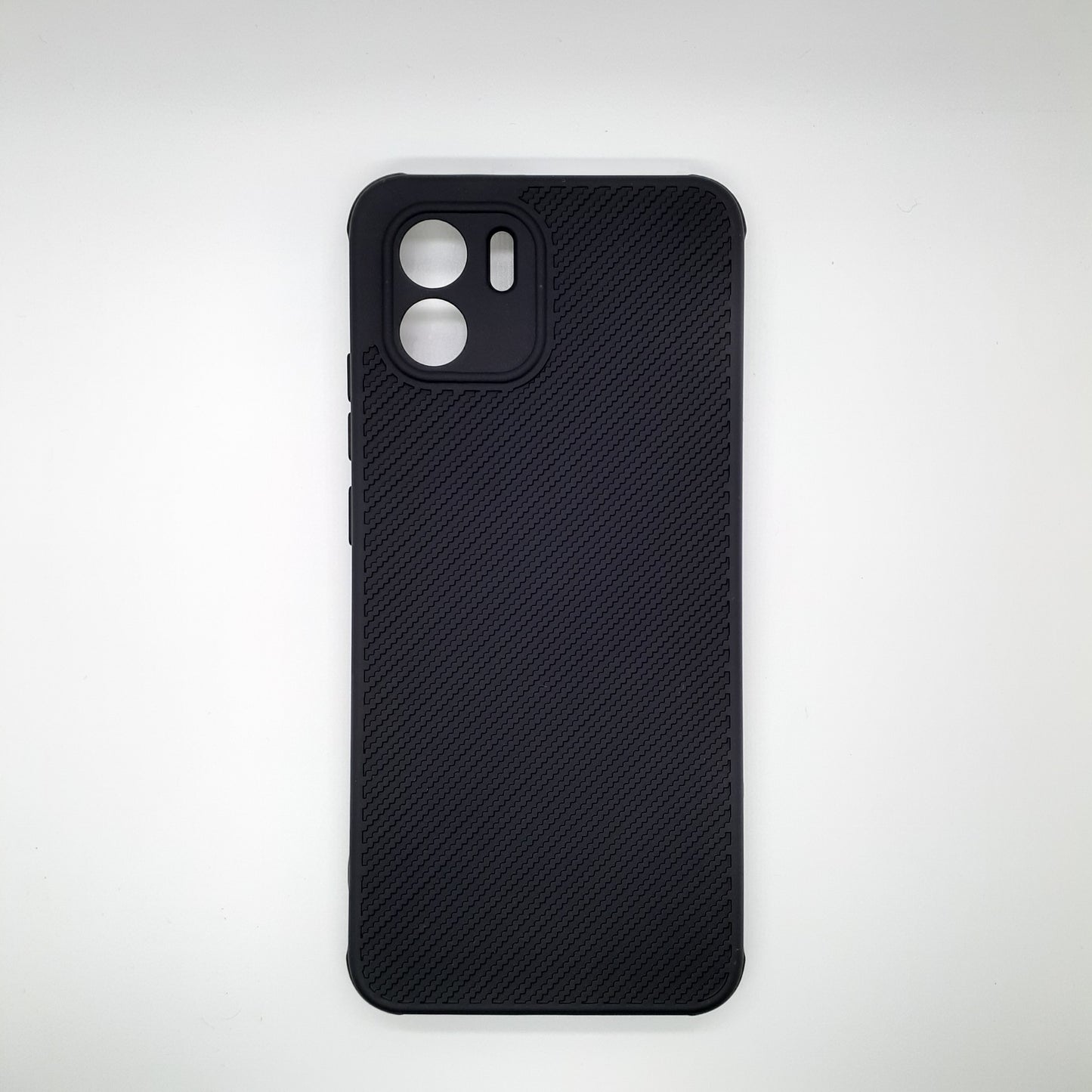 Redmi A1 Carbon Fiber texture Hard Rubber armour back cover shock-porof case