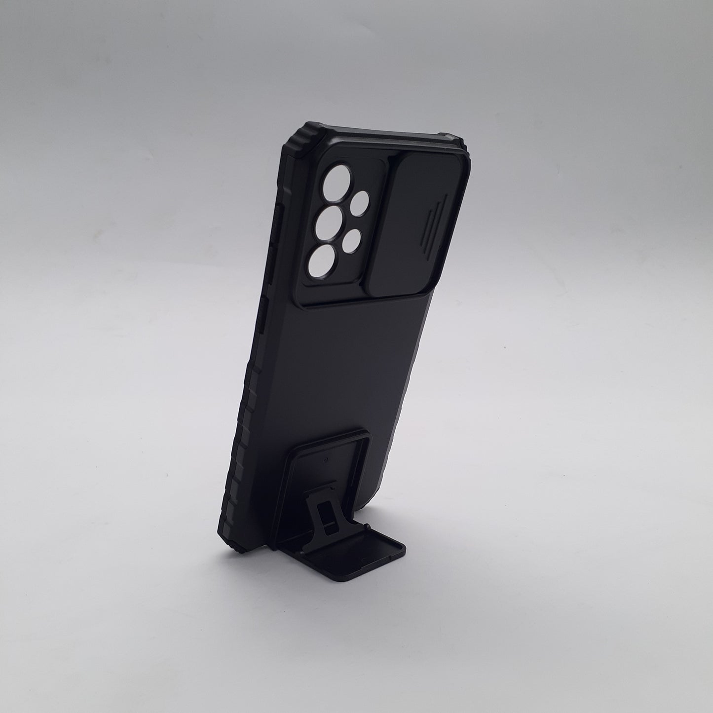 Samsung A73 5G Hybrid Protective Hard TPU Ring Metal Stand Case Cover with Slide Camera Protection