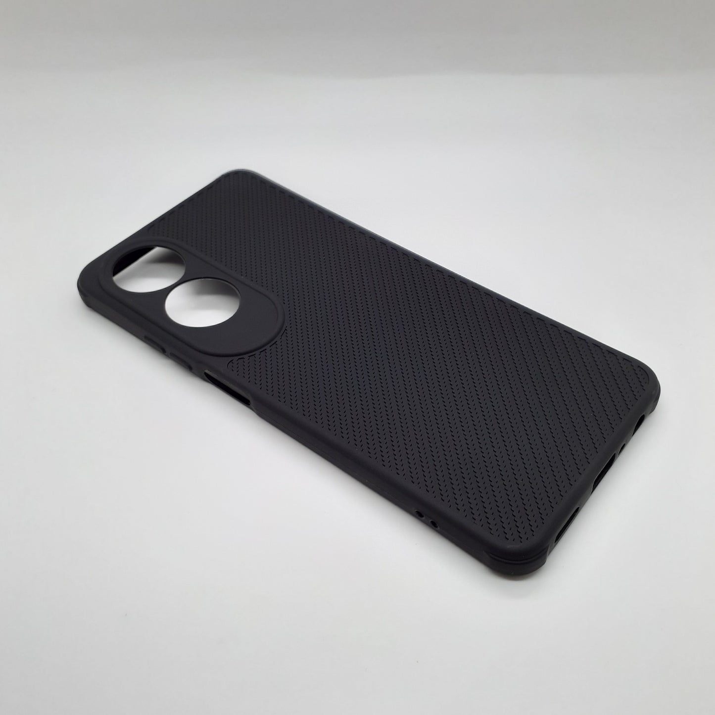 OPPO A60 Carbon Fiber texture Hard Rubber armour back cover shock-porof case