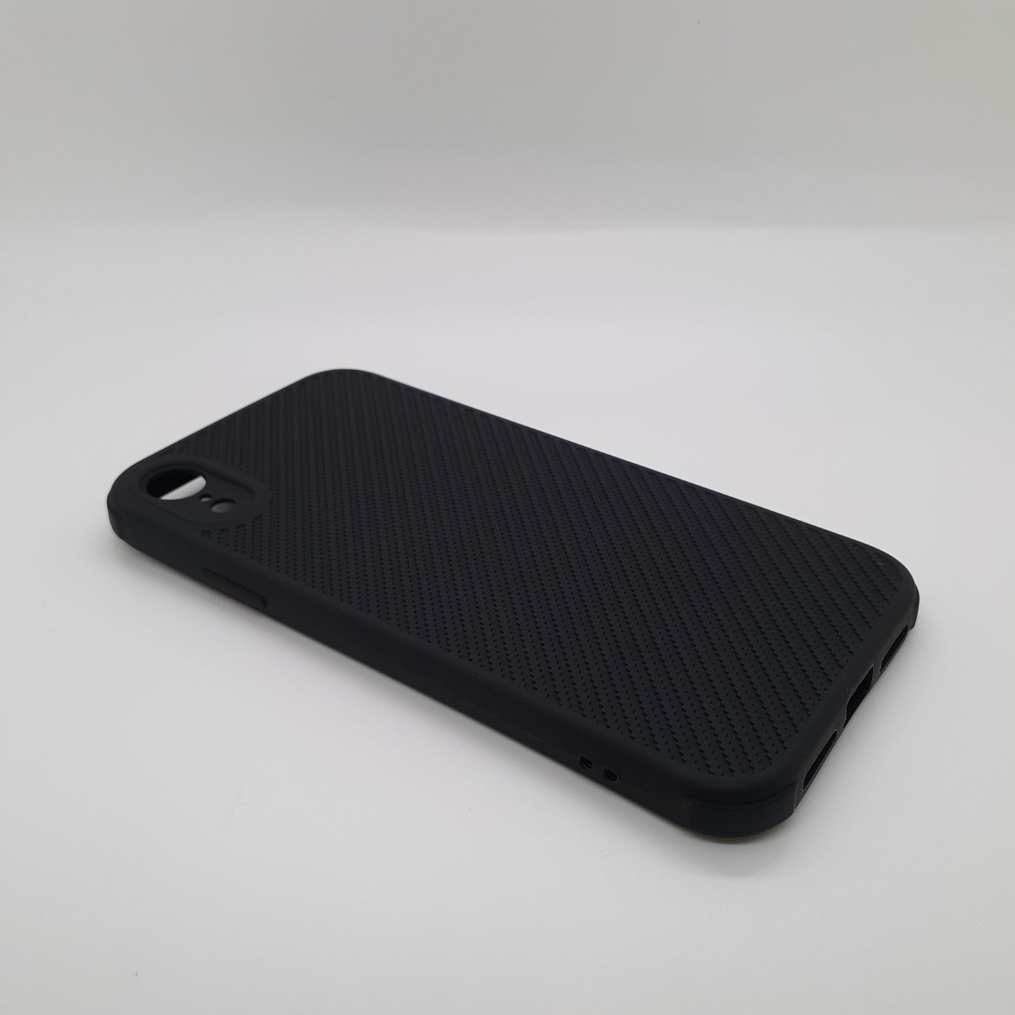 iPhone XR Carbon Fiber texture Hard Rubber armour back cover shock-porof case