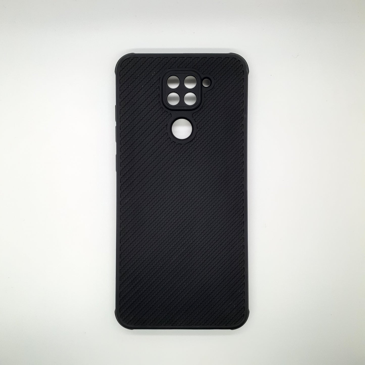 Redmi Note 9 Carbon Fiber texture Hard Rubber armour back cover shock-porof case