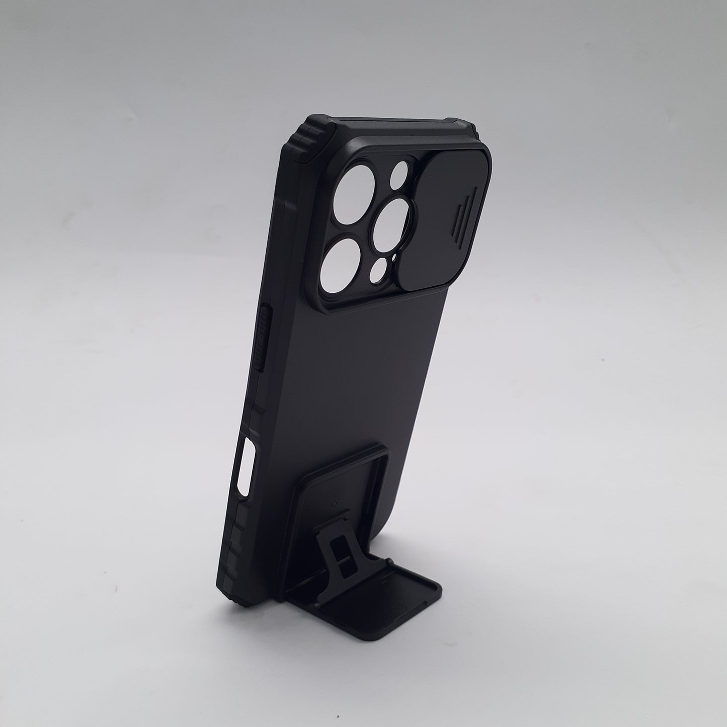 iPhone 16 Pro Case with Slide Camera Cover and Built-in Kickstand, Heavy Duty Shockproof Protective Cover with Integrated Stand for Hands-Free Viewing