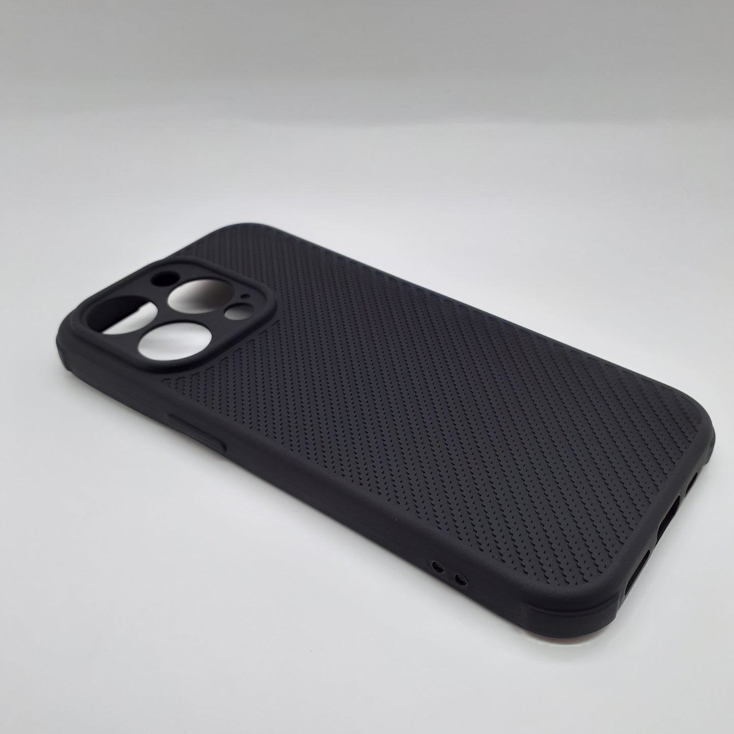 iPhone 14 Pro Carbon Fiber texture Hard Rubber armour back cover shock-porof case