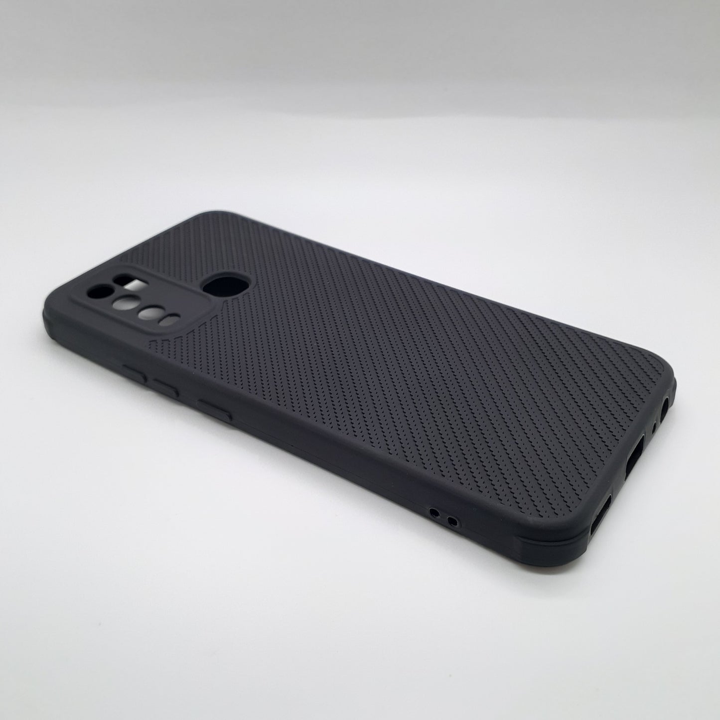Vivo Y30 Carbon Fiber texture Hard Rubber armour back cover shock-porof case