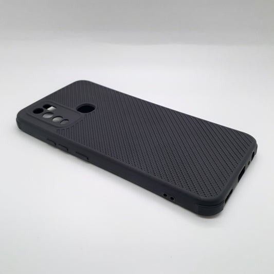 Vivo Y30 Carbon Fiber texture Hard Rubber armour back cover shock-porof case