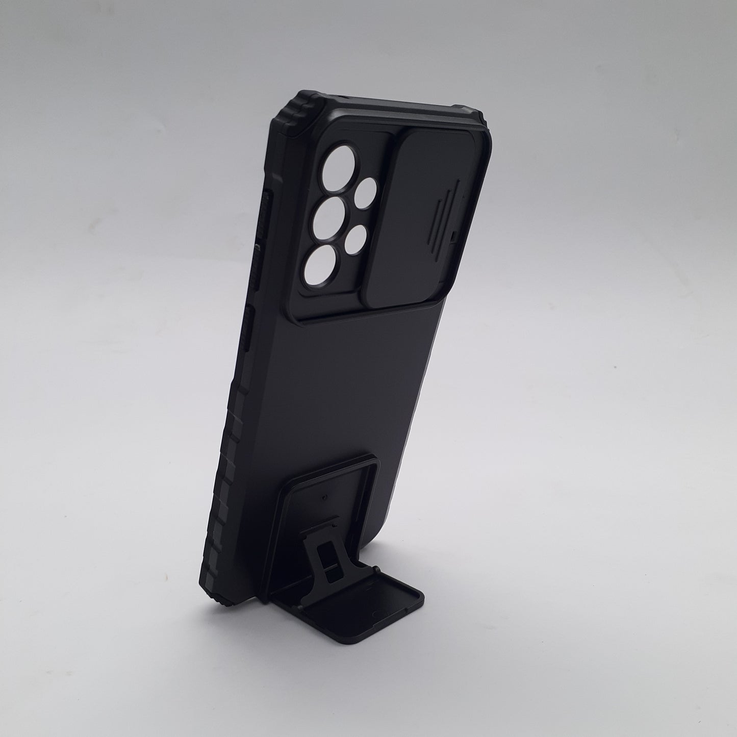 Samsung Galaxy A33 Heavy Duty Protective Case with Sliding Camera Cover and Integrated Kickstand for Hands-Free Viewing