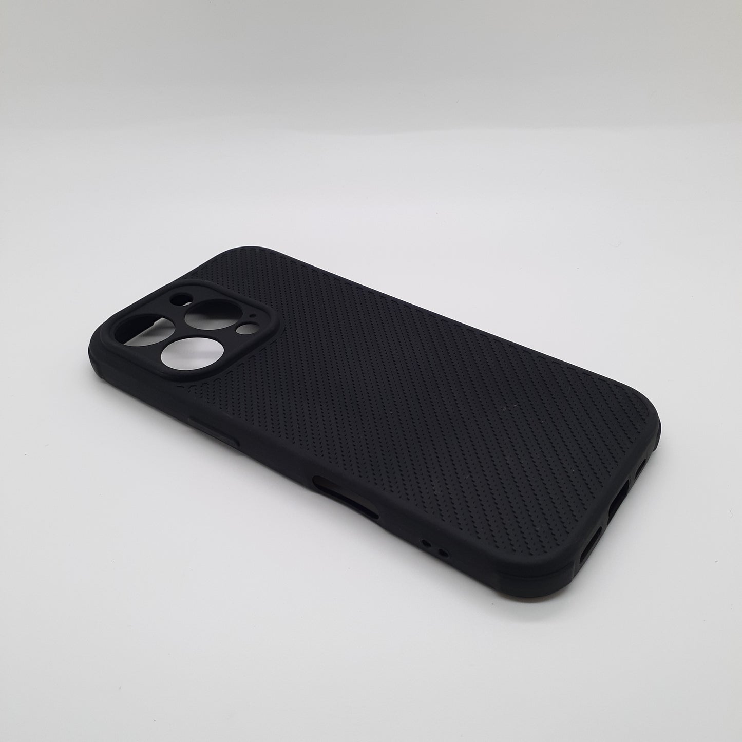 iPhone 16 Pro Carbon Fiber texture Hard Rubber armour back cover shock-porof case