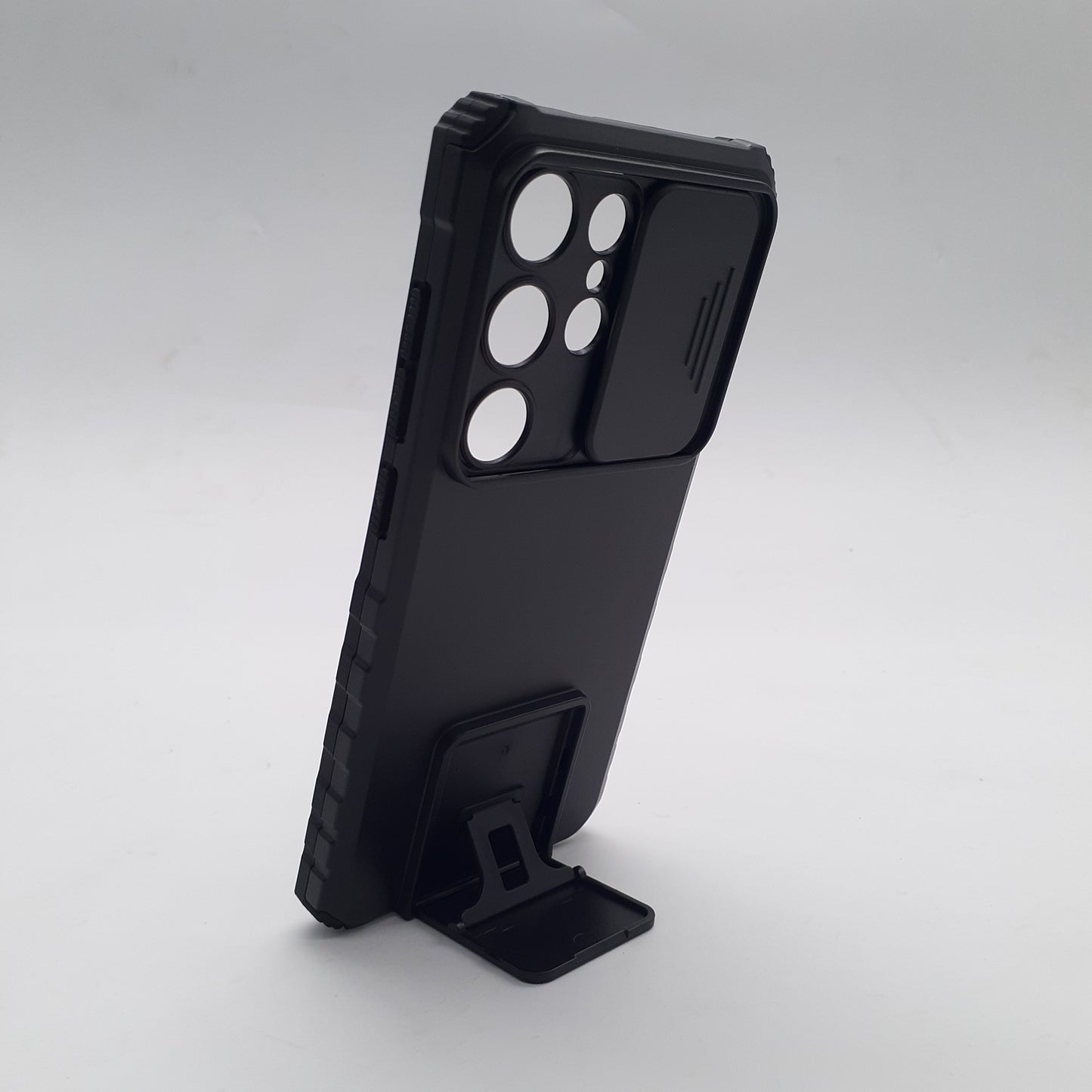 Samsung S25 Ultra Heavy-Duty Rugged Case with Slide Camera Cover Protection and Integrated Built-in Kickstand for Hands-Free Viewing