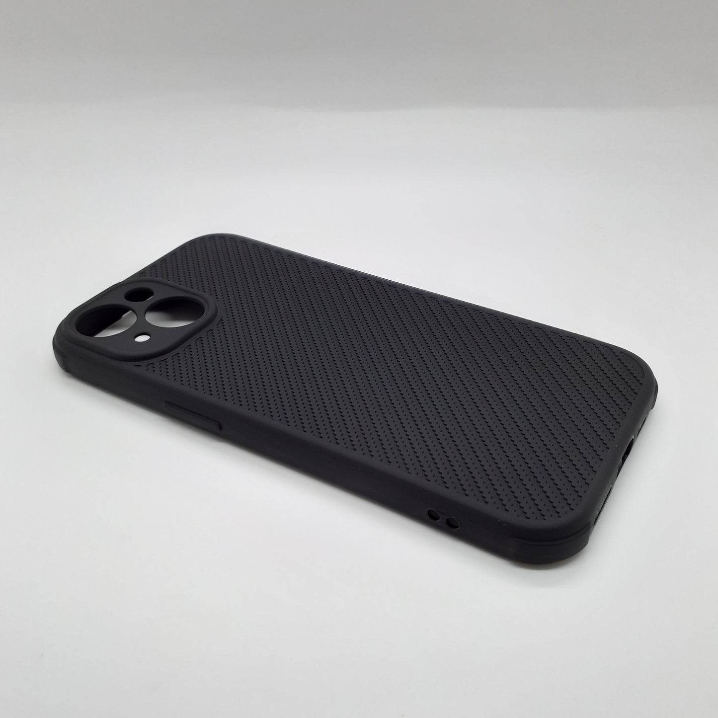 iPhone 15 Carbon Fiber texture Hard Rubber armour back cover shock-porof case