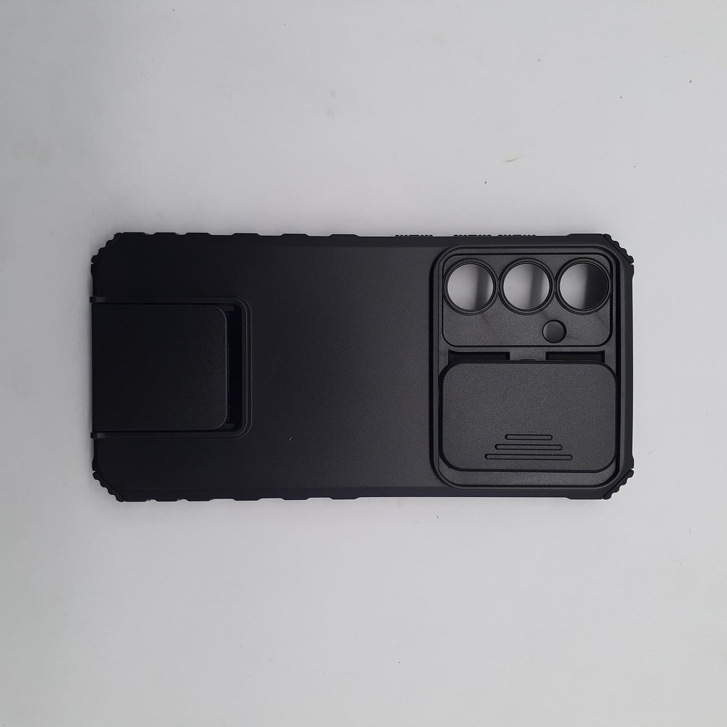 Samsung S24 FE Case, Heavy Duty Shockproof Cover with Sliding Camera Protection and Integrated Kickstand for Hands-Free Viewing
