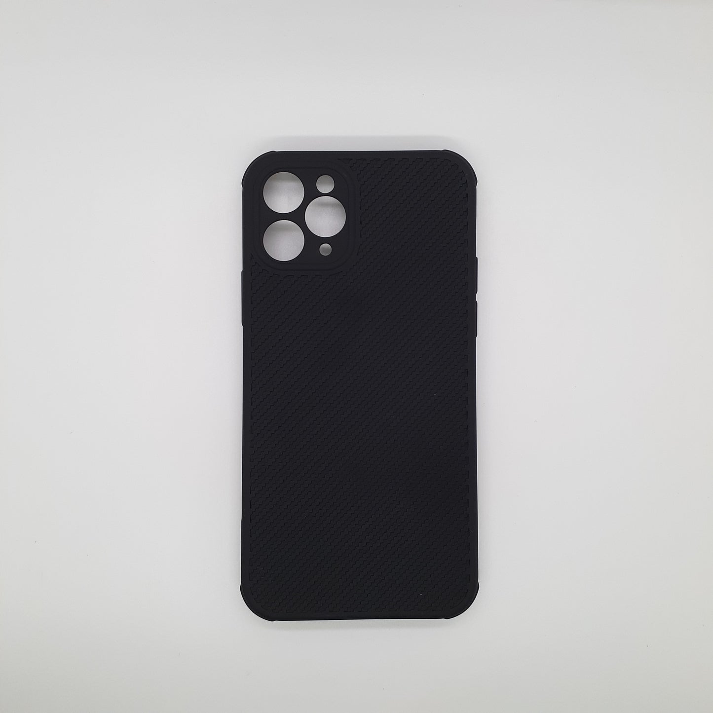 iPhone 11 Pro Carbon Fiber texture Hard Rubber armour back cover shock-porof case