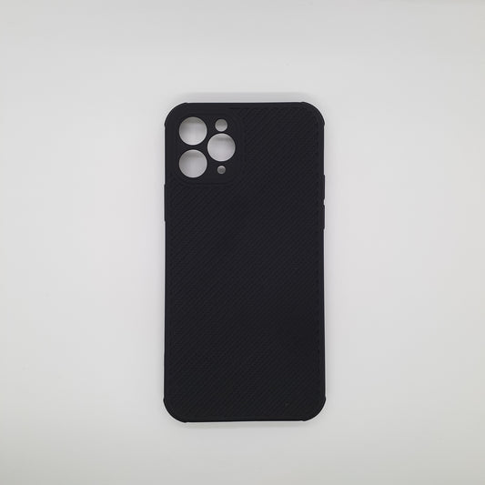 iPhone 11 Pro Carbon Fiber texture Hard Rubber armour back cover shock-porof case