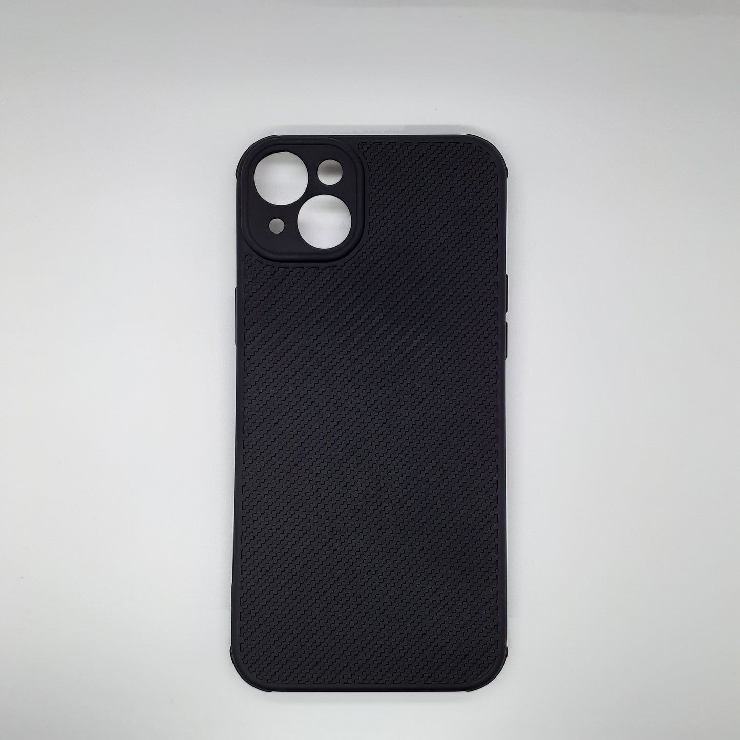 iPhone 14 Plus Carbon Fiber texture Hard Rubber armour back cover shock-porof case