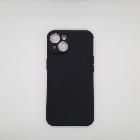 iPhone 14 Carbon Fiber texture Hard Rubber armour back cover shock-porof case