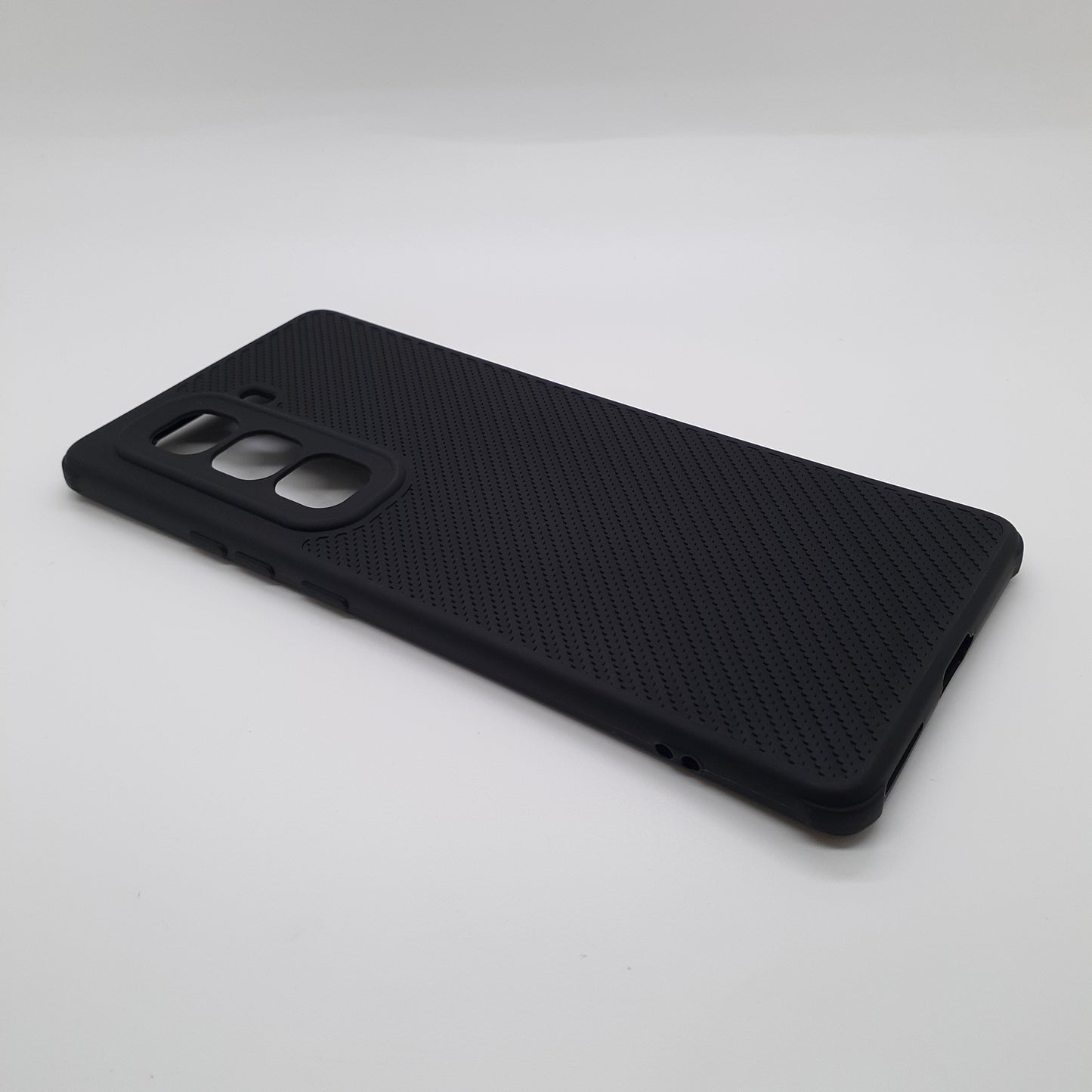 infinix HOT 50 Pro Plus Carbon Fiber texture Hard Rubber armour back cover shock-porof case