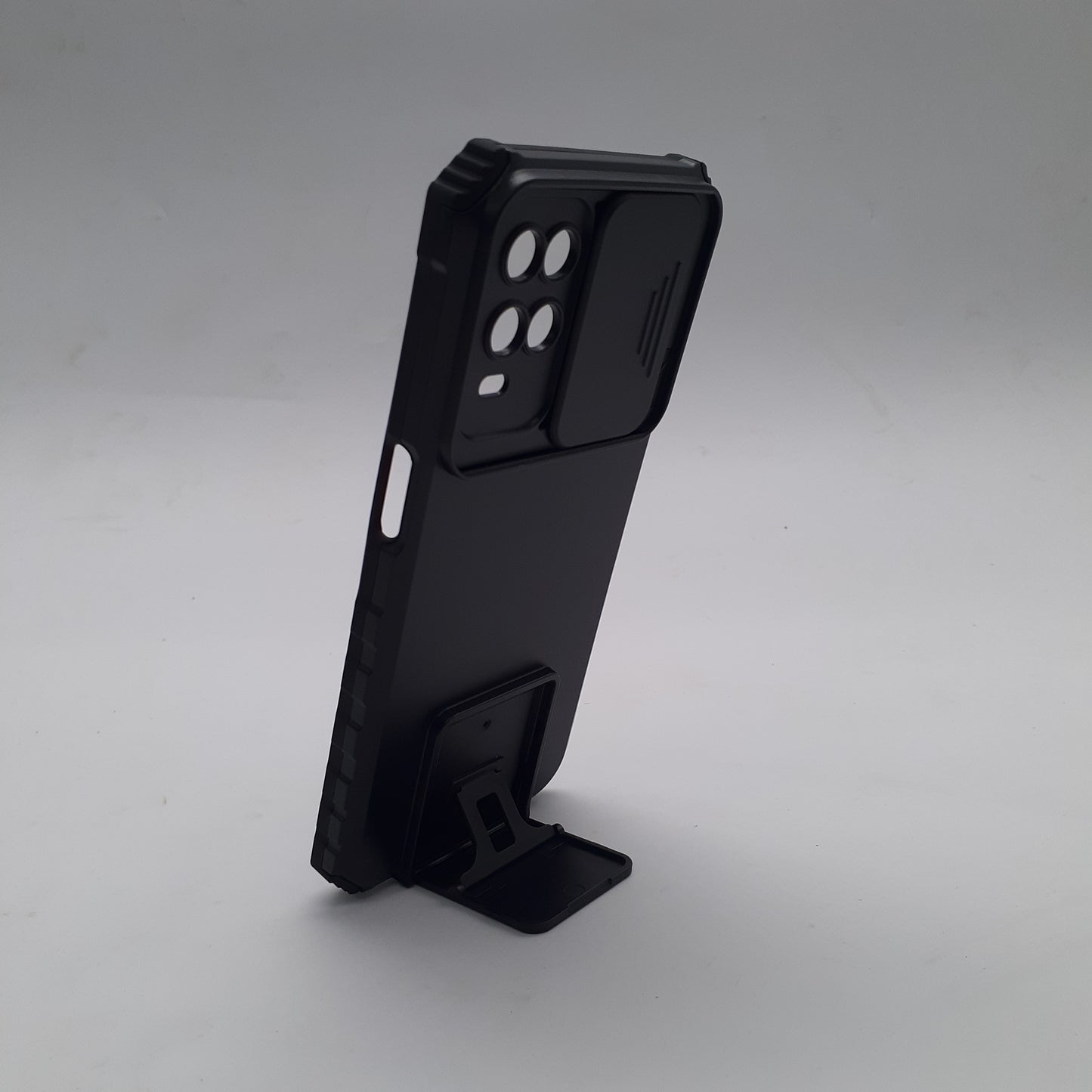 OPPO A54 Slide Camera Lens Protection Phone Case, Shockproof Armor Cover with Built-in Magnetic Ring Kickstand and Non-Slip Grip