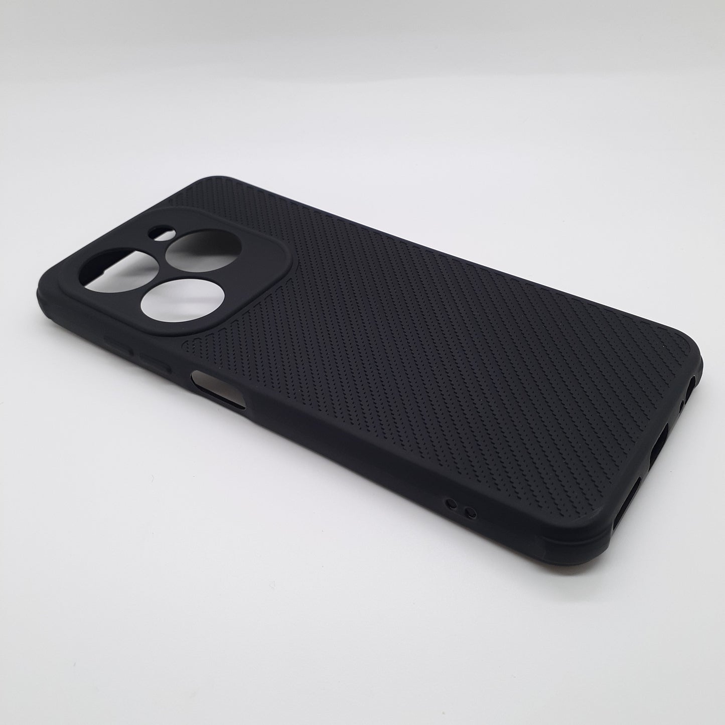 infinix Smart 8 Carbon Fiber texture Hard Rubber armour back cover shock-porof case