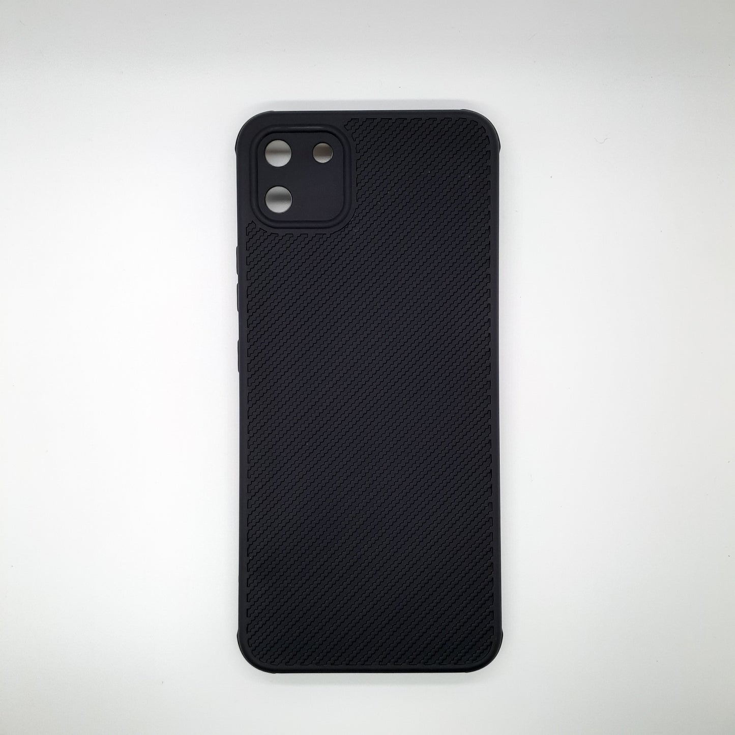 Realme C11 Carbon Fiber texture Hard Rubber armour back cover shock-porof case