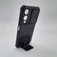 Vivo Y17s Shockproof Armor Case with Slide Push Pull Camera Lens Protection and Invisible Live Stand Phone Back Cover