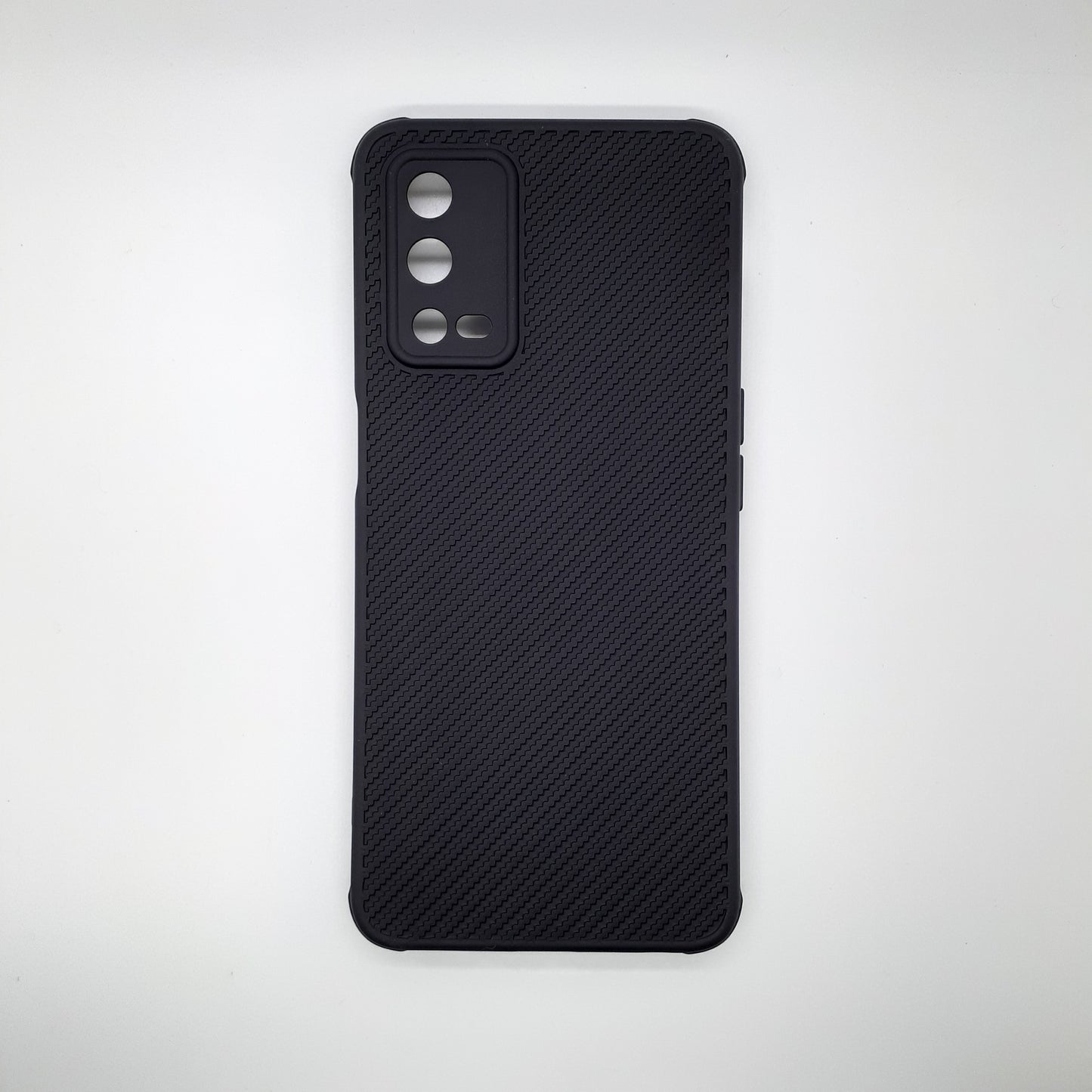 OPPO A55 Carbon Fiber texture Hard Rubber armour back cover shock-porof case