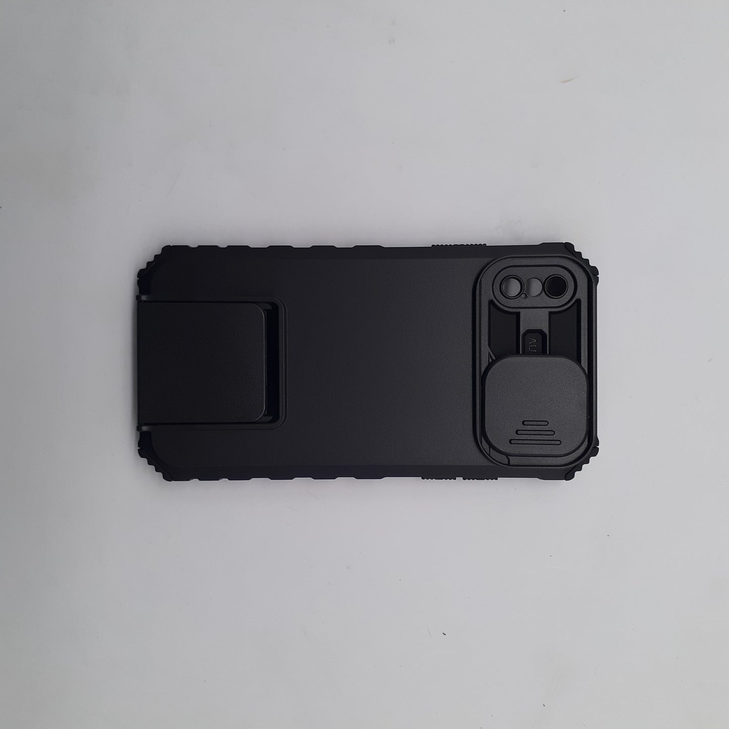 iPhone X Heavy Duty Shockproof Case with Camera Slide Cover and Integrated Kickstand Built-in Stand Full Body Protective Cover